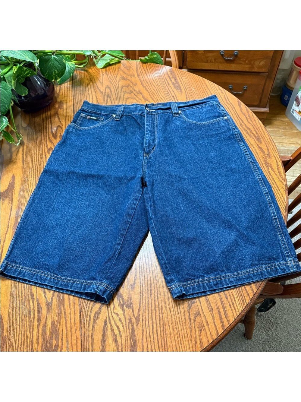 Men's Fubu The Collection Blue Denim Jean Shorts Jorts Size 38